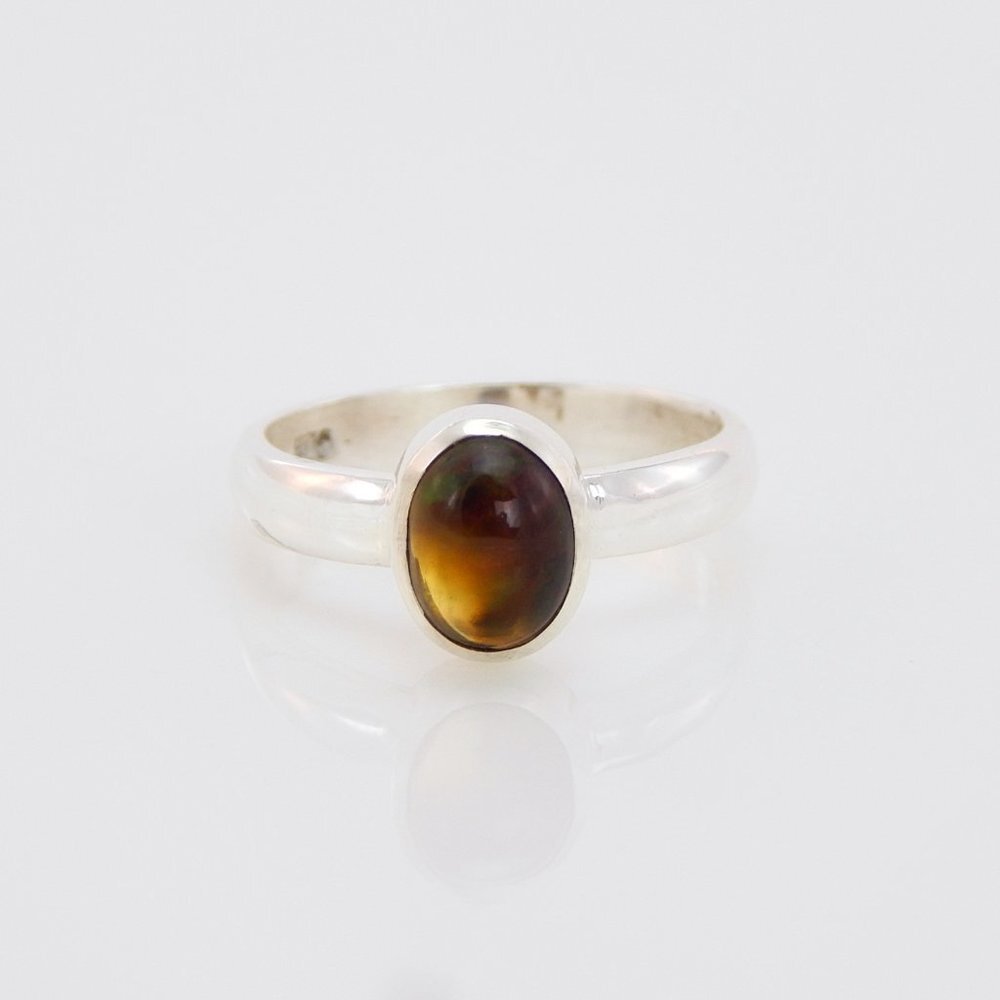 Genuine Black Ethiopian Opal Oval Cut Ring in 925 Sterling Silver - Picture 3 of 8